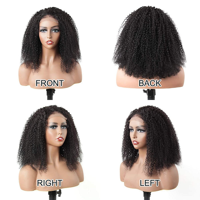 Afro Kinky Curly Wig - 5x5 Lace Closure - Premium Human Hair - Natural Look & Luxurious Volume - Perfect for Bold & Defined Curls - Comfortable Fit for Everyday Wear & Special Events