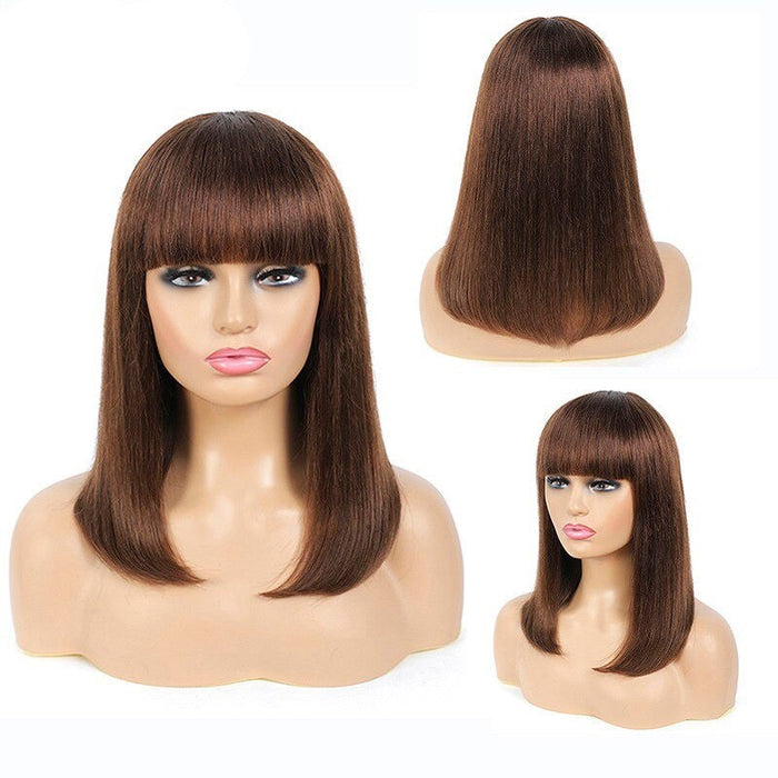 Short Bob Remy Straight Human Hair Wigs Wi