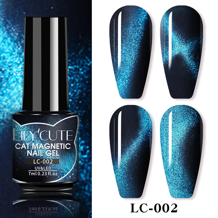 LILYCUTE Magnetic Gel Polish Set - Semi Permanent & Long Lasting Nail Art Collection - Easy Application & Salon-Quality Finish