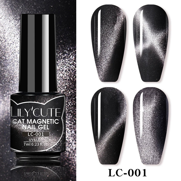 LILYCUTE Magnetic Gel Polish Set - Semi Permanent & Long Lasting Nail Art Collection - Easy Application & Salon-Quality Finish