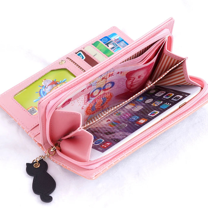 Fashion Women Zipper Wallet - Elegant Ladies Handbag - Premium Leather Clutch with Multiple Compartments - Stylish & Versatile Coin Purse