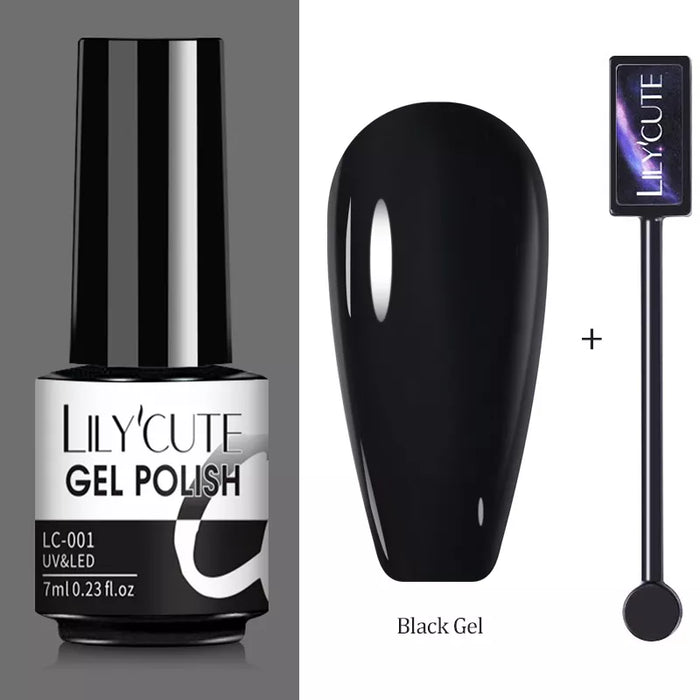 LILYCUTE Magnetic Gel Polish Set - Semi Permanent & Long Lasting Nail Art Collection - Easy Application & Salon-Quality Finish