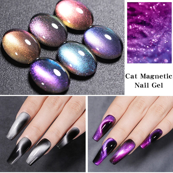 LILYCUTE Magnetic Gel Polish Set - Semi Permanent & Long Lasting Nail Art Collection - Easy Application & Salon-Quality Finish