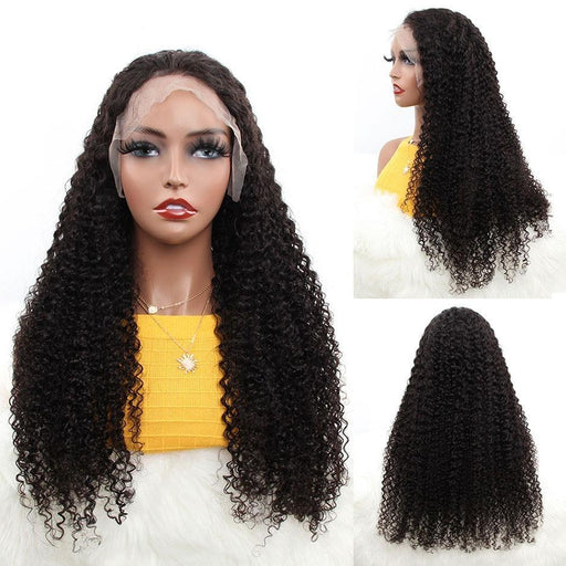 Kinky Curly Lace Frontal Human Hair Wig - Natural Look & Comfortable Fit - High Density & Soft Texture - Perfect for Everyday Wear & Special Events