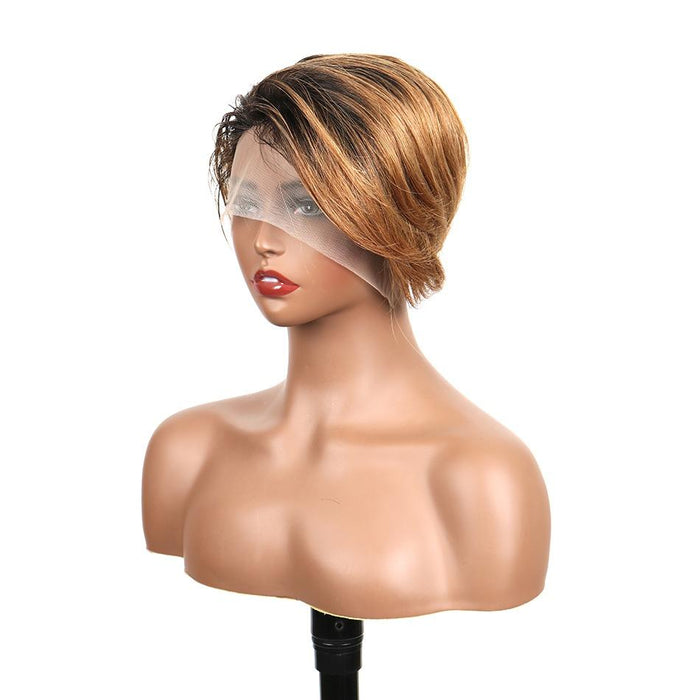 Ombre Short Bob Pixie Cut Lace Front Hair Wigs