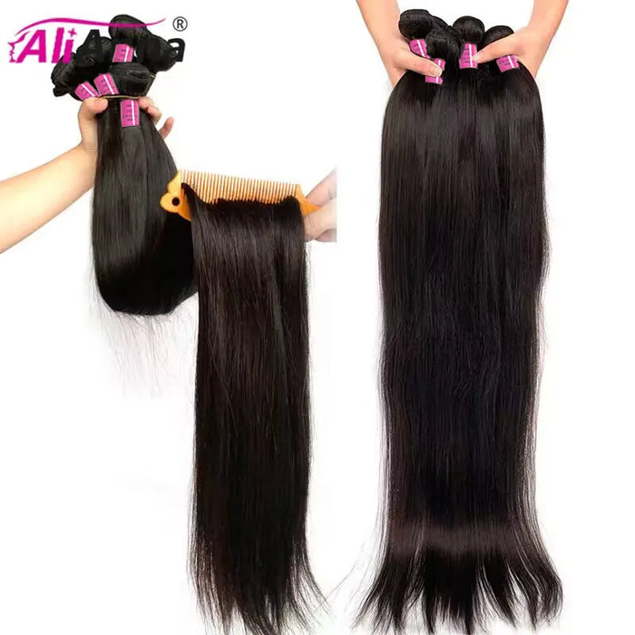 Premium Quality Human Hair Bundles - Brazilian Straight Hair Weave Bundles for Natural-Looking Volume & Length - Ideal for All Hair Types