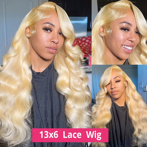 613 Blonde Wig - Body Wave HD Lace Wig - Premium Human Hair - Natural Look & Comfortable Fit - 150% Density - Pre Plucked Hairline with Baby Hair - Perfect for Everyday Wear & Special Occasions