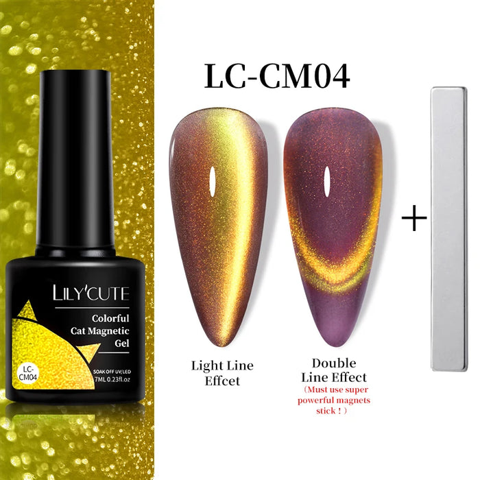 LILYCUTE Magnetic Gel Polish Set - Semi Permanent & Long Lasting Nail Art Collection - Easy Application & Salon-Quality Finish