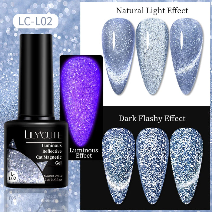 LILYCUTE Magnetic Gel Polish Set - Semi Permanent & Long Lasting Nail Art Collection - Easy Application & Salon-Quality Finish