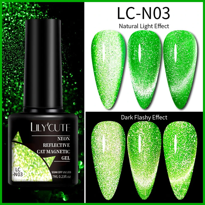 LILYCUTE Magnetic Gel Polish Set - Semi Permanent & Long Lasting Nail Art Collection - Easy Application & Salon-Quality Finish