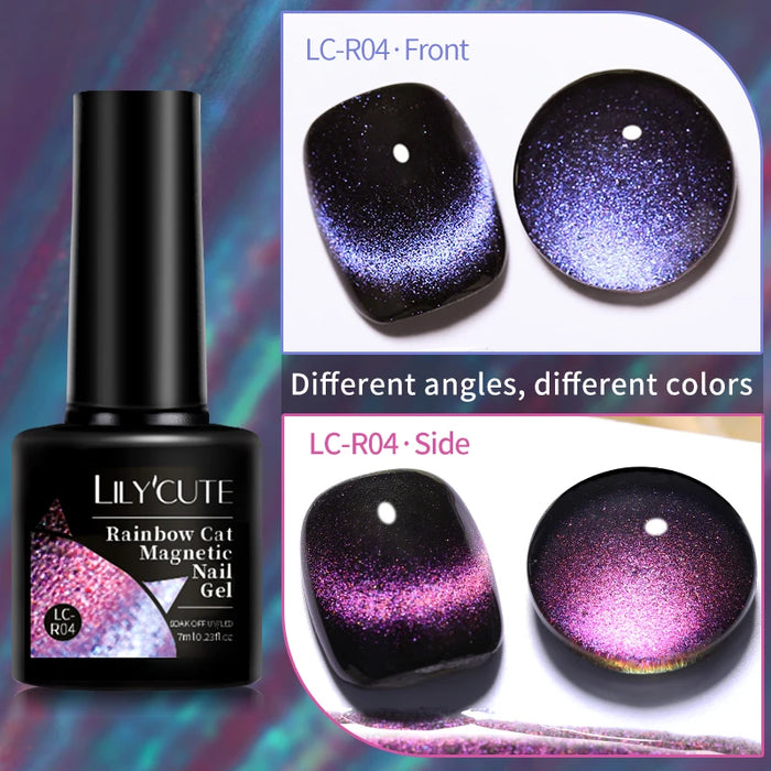 LILYCUTE Magnetic Gel Polish Set - Semi Permanent & Long Lasting Nail Art Collection - Easy Application & Salon-Quality Finish