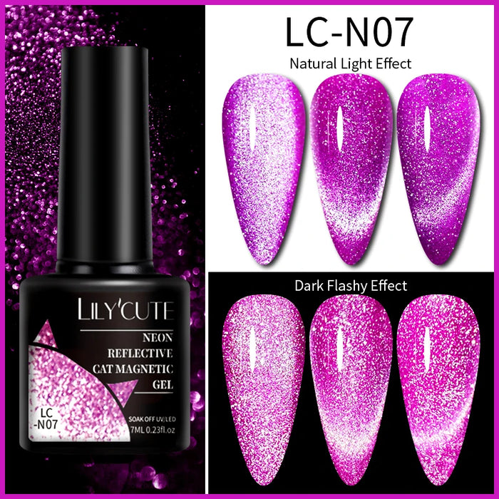 LILYCUTE Magnetic Gel Polish Set - Semi Permanent & Long Lasting Nail Art Collection - Easy Application & Salon-Quality Finish