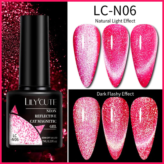 LILYCUTE Magnetic Gel Polish Set - Semi Permanent & Long Lasting Nail Art Collection - Easy Application & Salon-Quality Finish