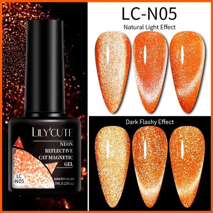 LILYCUTE Magnetic Gel Polish Set - Semi Permanent & Long Lasting Nail Art Collection - Easy Application & Salon-Quality Finish