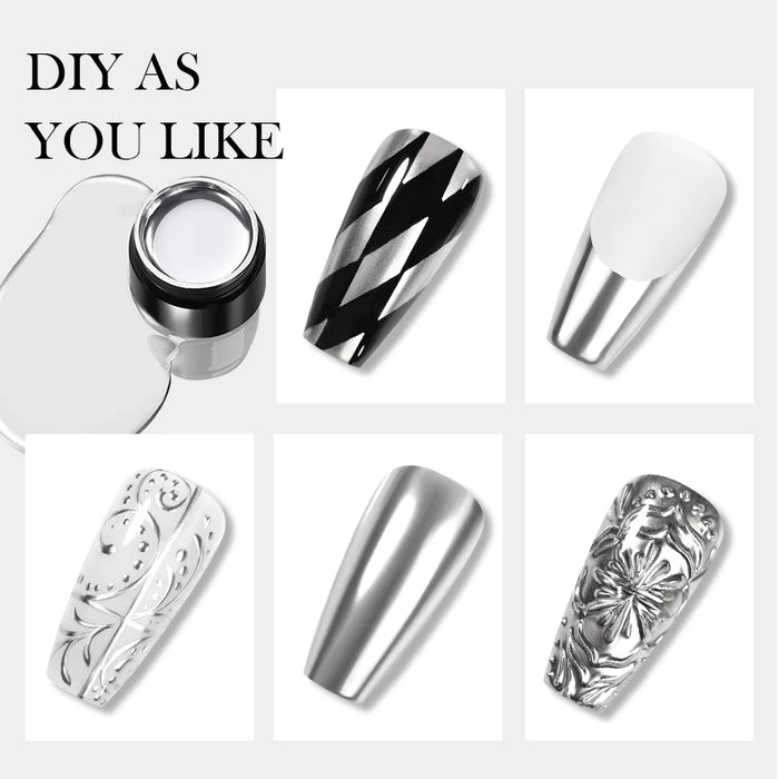 Metal Painting Gel Nail Polish Super Bright Silver