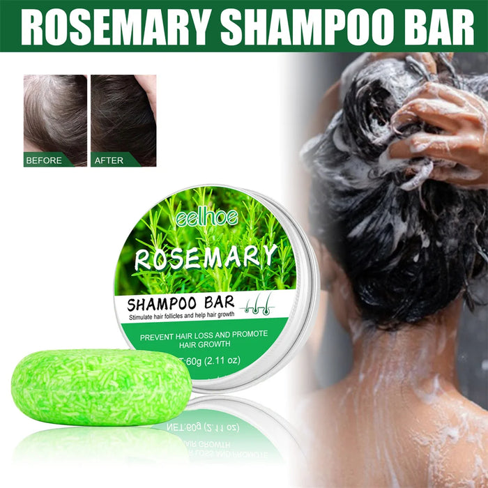 Handmade Hair Growth Shampoo Soap - Natural & Organic Ingredients - Reduces Breakage & Promotes Healthy Scalp - Rosemary Shampoo Bar for All Hair Types