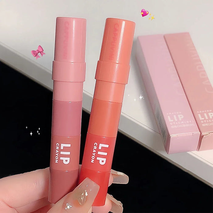 4-in-1 Lipstick Lip Liner - Matte, Nude, Pink, Red Shades - Smooth Application & Bold Color - All in One Lip Color Solution for Effortless Beauty - Perfect for Any Occasion