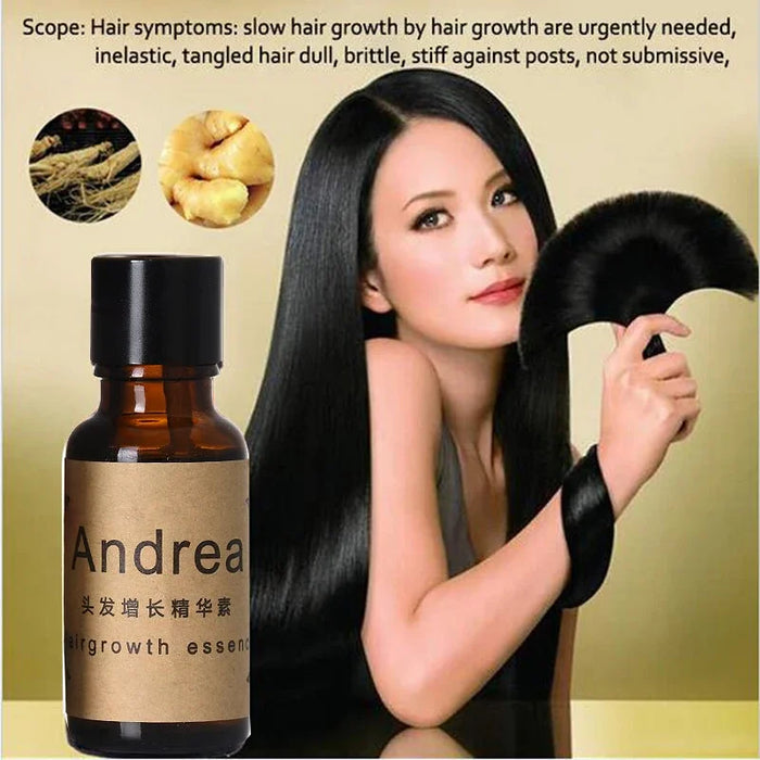 Andrea Hair Growth Ginger Oil - Natural Plant Essence for Thicker Hair - Stimulates Follicles & Reduces Hair Loss - Nourishing Formula with Essential Nutrients - Perfect for All Hair Types | 20ml