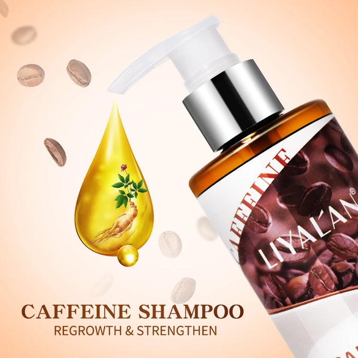 LIYALAN Caffeine Shampoo for Hair Regrowth & Strength - Anti Dandruff Treatment for Thinning Hair - Vegan & Gentle Hair Care Solution - Nourishes & Stimulates Growth - Perfect for All Hair Types