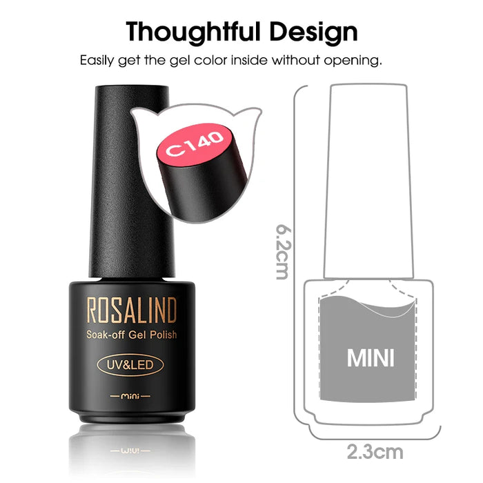 ROSALIND Nude Pink Nail Gel Polish - Quick-Drying, Easy Application & Long Lasting Shine - Perfect for Professional Nail Art & Home Use