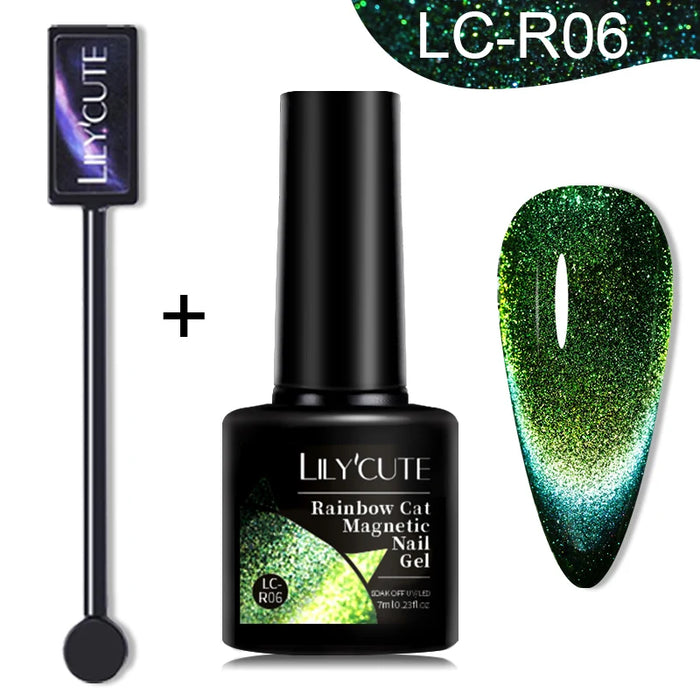 LILYCUTE Magnetic Gel Polish Set - Semi Permanent & Long Lasting Nail Art Collection - Easy Application & Salon-Quality Finish