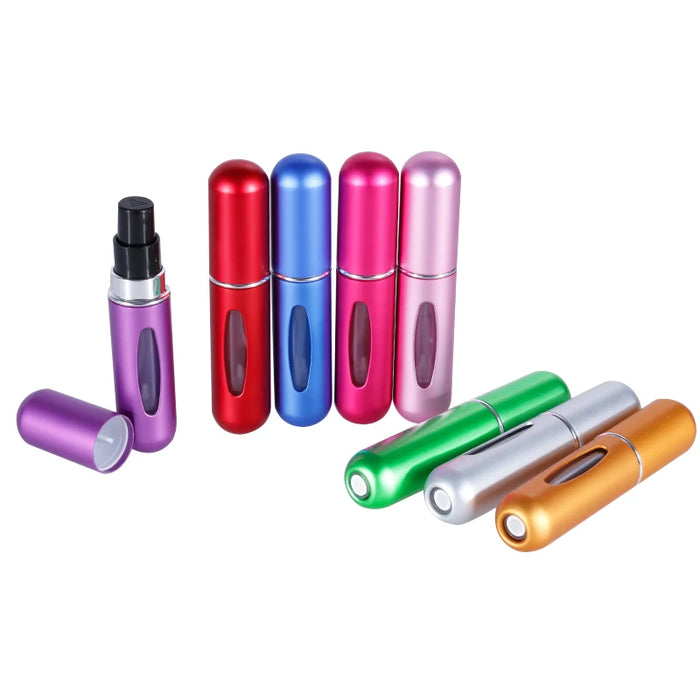 Portable Travel Mini Aluminum Perfume Container - Leak Proof, Lightweight & Reusable Perfume Spray Bottle - Sleek & Stylish Design for Easy Decanting