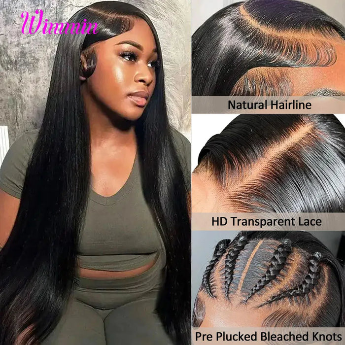 Brazilian Straight Lace Frontal Wig - 100% Human Hair - Natural Look & Comfortable Fit & Easy to Style - Perfect for Everyday Wear & Special Occasions