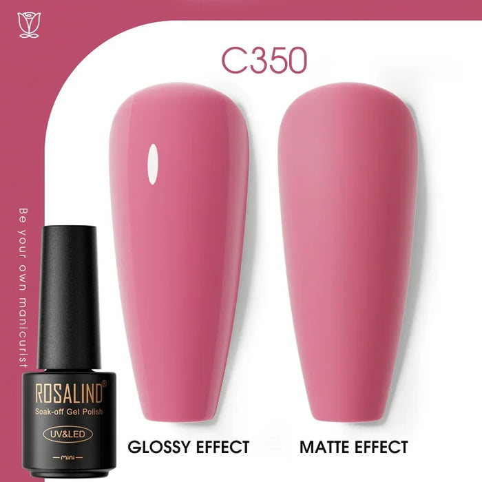 ROSALIND Nude Pink Nail Gel Polish - Quick-Drying, Easy Application & Long Lasting Shine - Perfect for Professional Nail Art & Home Use