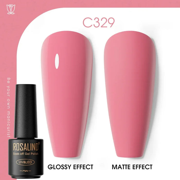 ROSALIND Nude Pink Nail Gel Polish - Quick-Drying, Easy Application & Long Lasting Shine - Perfect for Professional Nail Art & Home Use