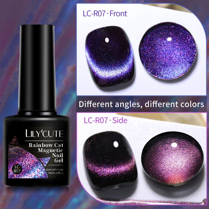 LILYCUTE Magnetic Gel Polish Set - Semi Permanent & Long Lasting Nail Art Collection - Easy Application & Salon-Quality Finish