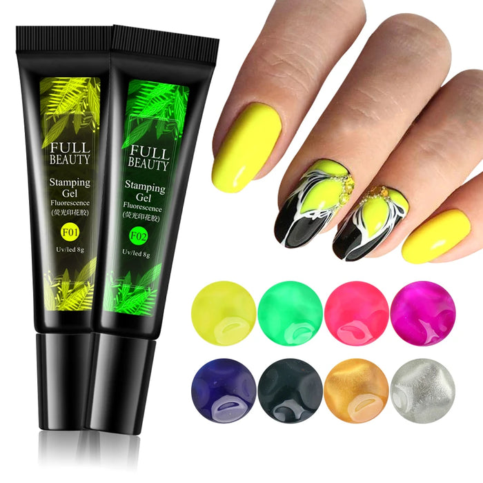 Fluorescent Stamping Plates Gel Nail Polish Manicure