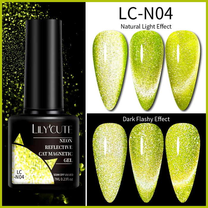 LILYCUTE Magnetic Gel Polish Set - Semi Permanent & Long Lasting Nail Art Collection - Easy Application & Salon-Quality Finish