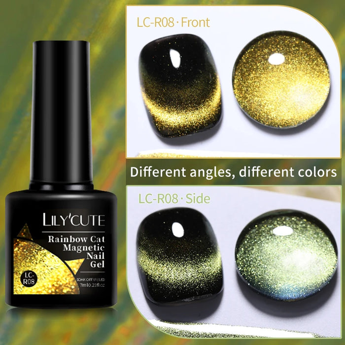 LILYCUTE Magnetic Gel Polish Set - Semi Permanent & Long Lasting Nail Art Collection - Easy Application & Salon-Quality Finish