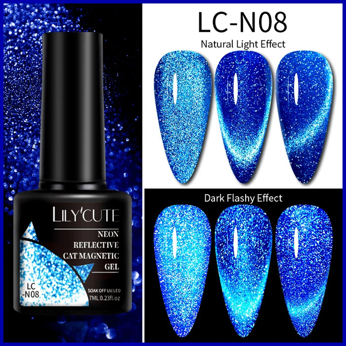 LILYCUTE Magnetic Gel Polish Set - Semi Permanent & Long Lasting Nail Art Collection - Easy Application & Salon-Quality Finish