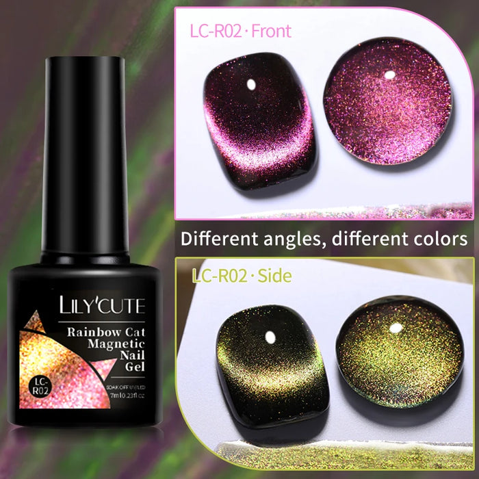 LILYCUTE Magnetic Gel Polish Set - Semi Permanent & Long Lasting Nail Art Collection - Easy Application & Salon-Quality Finish