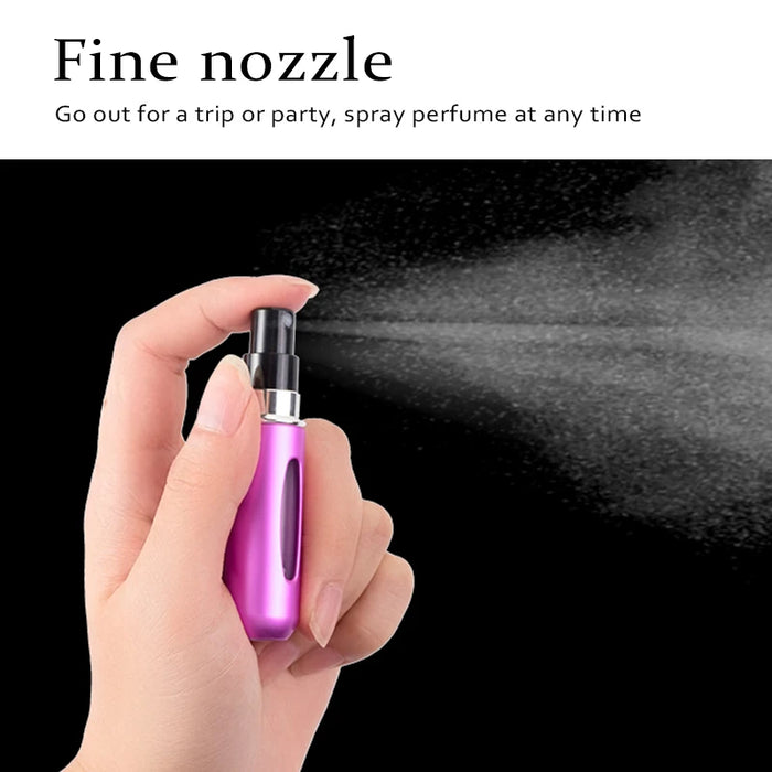 Portable Travel Mini Aluminum Perfume Container - Leak Proof, Lightweight & Reusable Perfume Spray Bottle - Sleek & Stylish Design for Easy Decanting