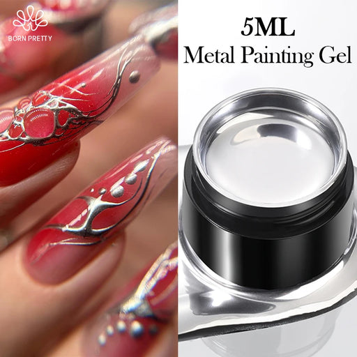 Metal Painting Gel Nail Polish Super Bright Silver