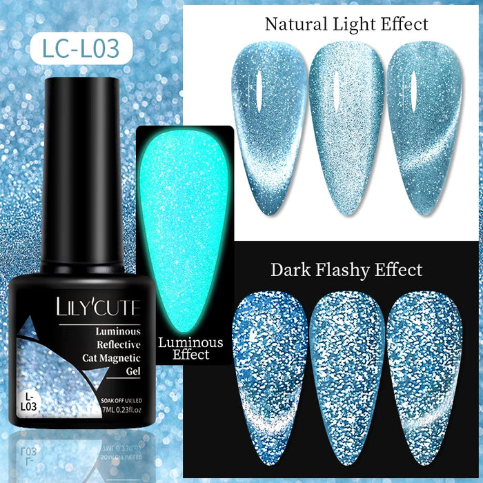 LILYCUTE Magnetic Gel Polish Set - Semi Permanent & Long Lasting Nail Art Collection - Easy Application & Salon-Quality Finish