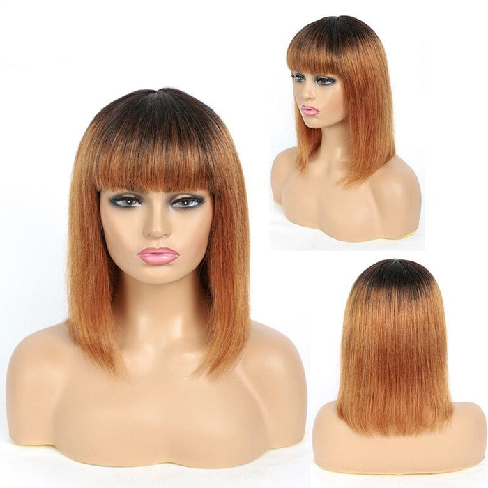 Short Bob Remy Straight Human Hair Wigs Wi