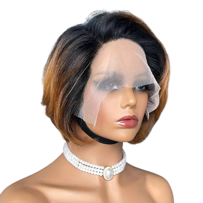 Ombre Short Bob Pixie Cut Lace Front Hair Wigs