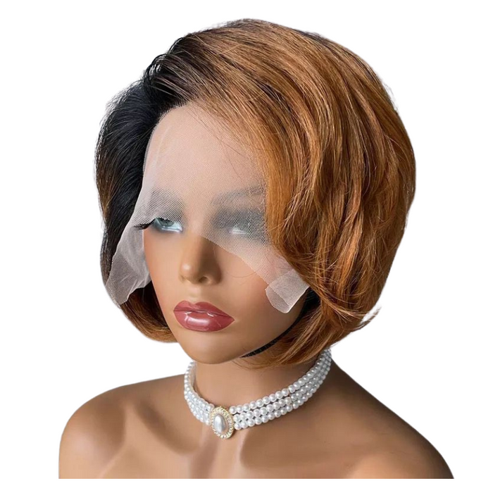 Ombre Short Bob Pixie Cut Lace Front Hair Wigs