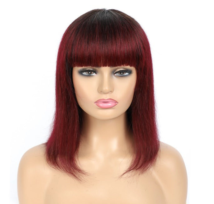 Short Bob Remy Straight Human Hair Wigs Wi