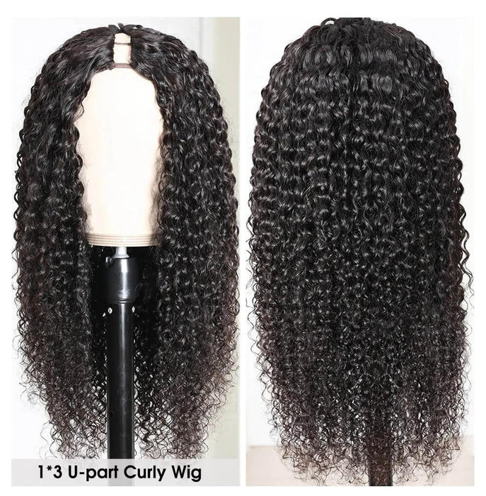 Curl Human Hair Wig for Black Women - Brazilian Remy Hair - Easy to Wear & Style - Comfortable & Secure Fit - Jerry Curly Human Hair Wig