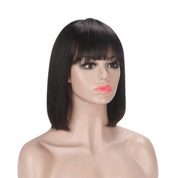 Short Wigs Human Hair Wigs with Bangs