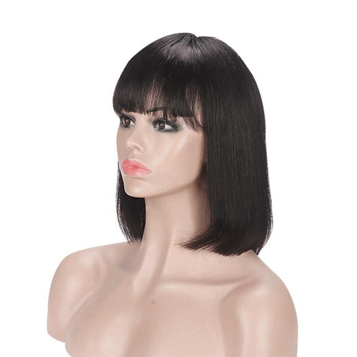 Short Wigs Human Hair Wigs with Bangs