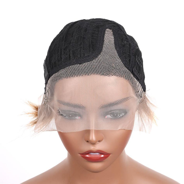 Ombre Short Bob Pixie Cut Lace Front Hair Wigs